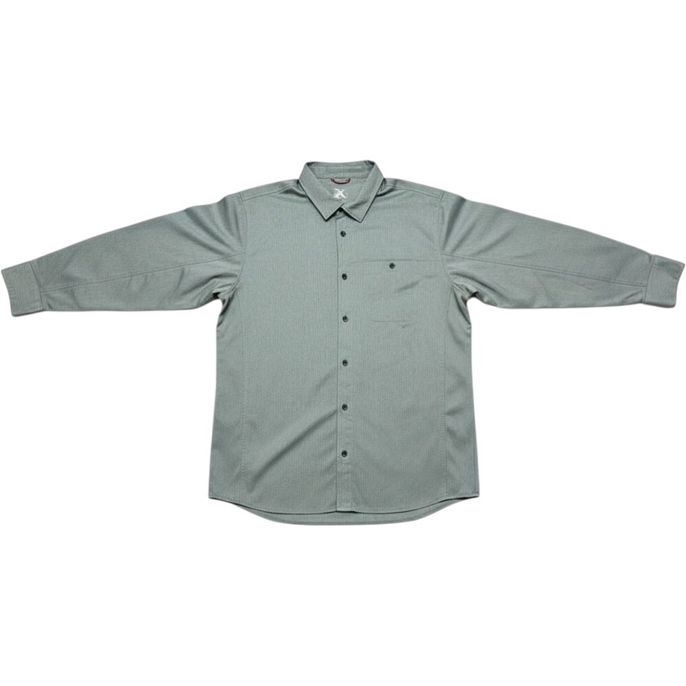 ZeroXposur Travel Series Mens XL Long Sleeve Button Down Shirt Sage Green